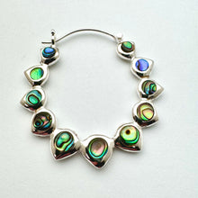 Load image into Gallery viewer, Mia Hoops - M/Silver w/Abalone