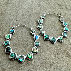 Mia Hoops - M/Silver w/Abalone