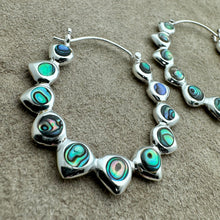 Load image into Gallery viewer, Mia Hoops - M/Silver w/Abalone