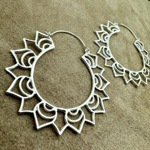 Sunburst Hoops - L/Silver