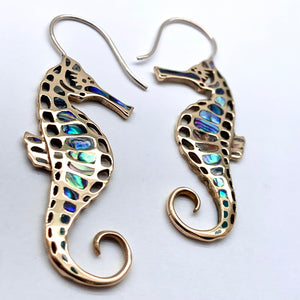 Seahorses - L/Brass & Abalone