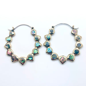 Mia Hoops - L/Brass & Abalone