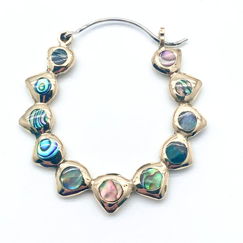 Mia Hoops - L/Brass & Abalone