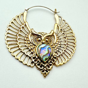 Abalone Owls - L/Brass