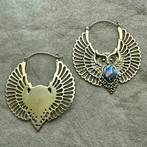 Abalone Owls - L/Brass