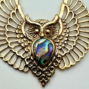 Abalone Owls - L/Brass