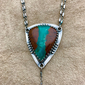 Azteca - Chrysoprase and Sterling Silver Necklace