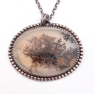 Autumn - Dendrite and Sterling Silver Necklace