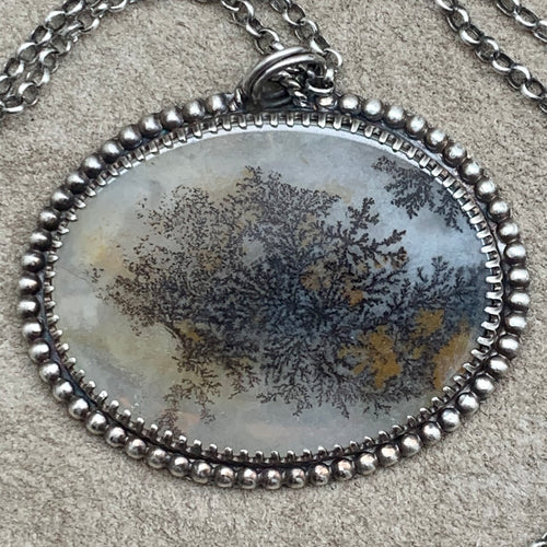 Autumn - Dendrite and Sterling Silver Necklace