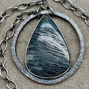 Alchemist - Feather Pyrite and Sterling Silver Necklace