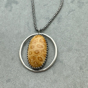 Kavi - Fossil Coral and Sterling Silver Necklace