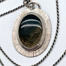 Load image into Gallery viewer, Halo - Golden Sheen Obsidian and Sterling Silver Necklace