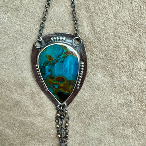 Jezzy - Chrysocolla and Sterling Silver Necklace