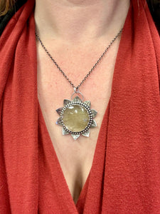 Sunflower - Rutilated Quartz and Sterling Silver Necklace