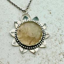 Load image into Gallery viewer, Sunflower - Rutilated Quartz and Sterling Silver Necklace