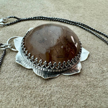 Load image into Gallery viewer, Lotus Flower - Rutilated Quartz and Sterling Silver Necklace