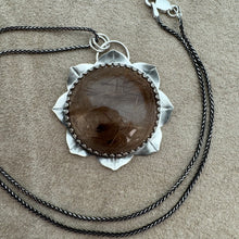 Load image into Gallery viewer, Lotus Flower - Rutilated Quartz and Sterling Silver Necklace