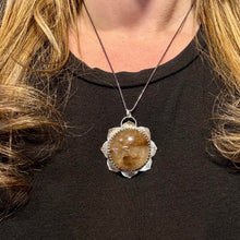 Load image into Gallery viewer, Lotus Flower - Rutilated Quartz and Sterling Silver Necklace