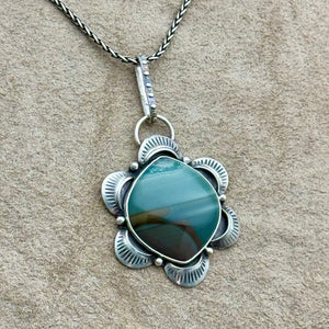 Nova - Serene Blue Mountain Jasper and Sterling Silver Necklace