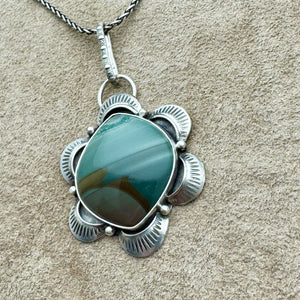 Nova - Serene Blue Mountain Jasper and Sterling Silver Necklace