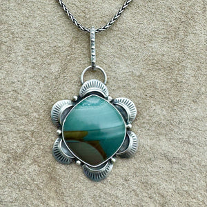 Nova - Serene Blue Mountain Jasper and Sterling Silver Necklace