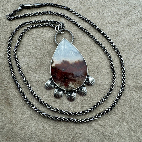 Ophelia - Moss Agate and Sterling Silver Necklace