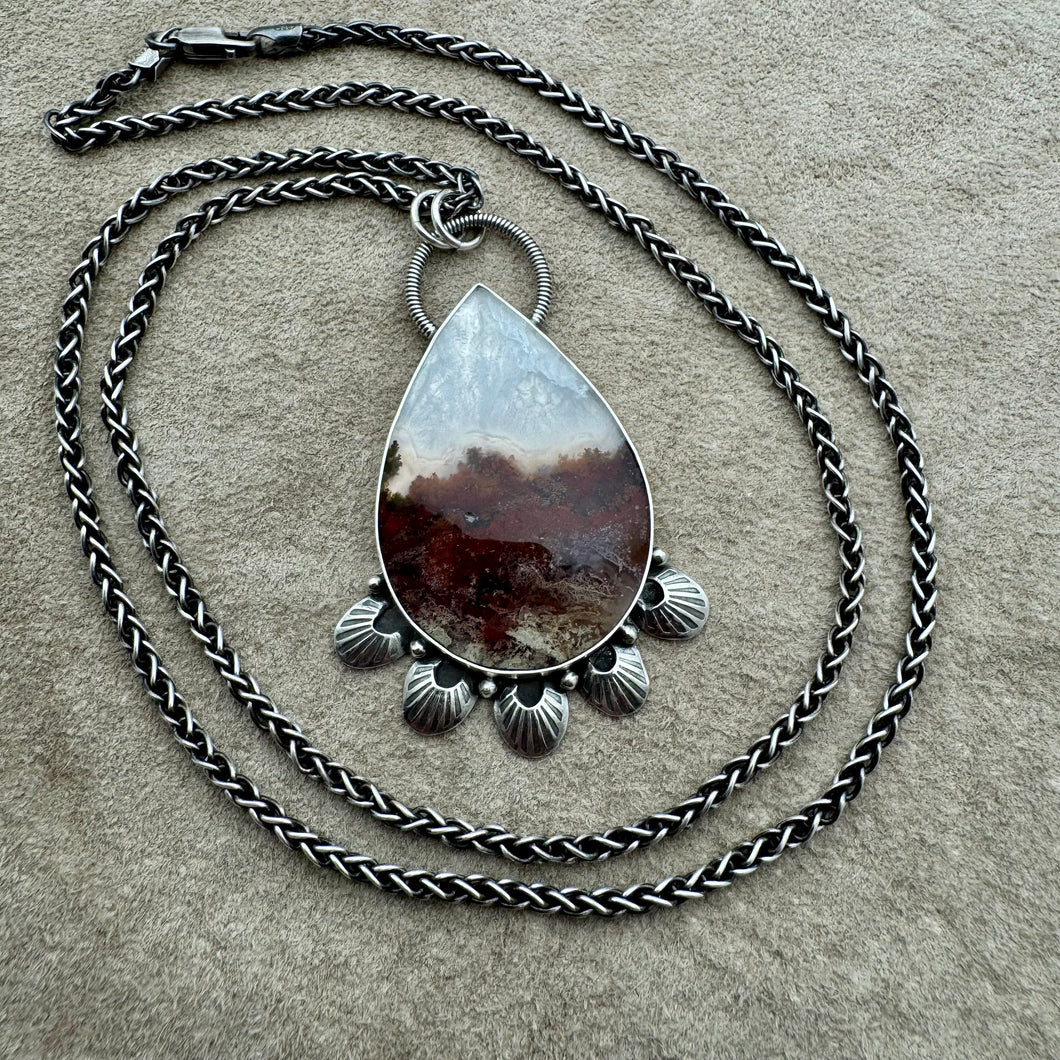 Ophelia - Moss Agate and Sterling Silver Necklace
