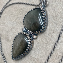 Load image into Gallery viewer, Sephora - Golden Sheen Obsidian and Sterling Silver Necklace