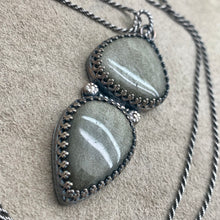 Load image into Gallery viewer, Sephora - Golden Sheen Obsidian and Sterling Silver Necklace