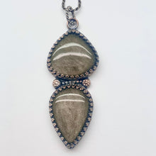 Load image into Gallery viewer, Sephora - Golden Sheen Obsidian and Sterling Silver Necklace