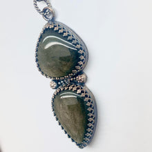 Load image into Gallery viewer, Sephora - Golden Sheen Obsidian and Sterling Silver Necklace