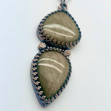 Load image into Gallery viewer, Sephora - Golden Sheen Obsidian and Sterling Silver Necklace