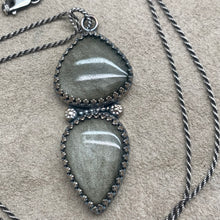 Load image into Gallery viewer, Sephora - Golden Sheen Obsidian and Sterling Silver Necklace