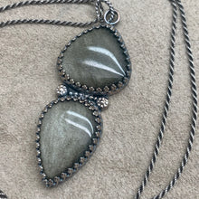 Load image into Gallery viewer, Sephora - Golden Sheen Obsidian and Sterling Silver Necklace