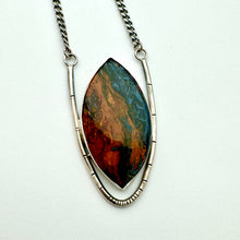 Load image into Gallery viewer, Fire &amp; Ice - Pietersite and Sterling Silver Necklace