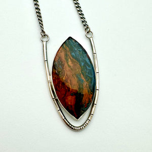 Fire & Ice - Pietersite and Sterling Silver Necklace