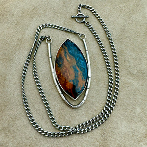 Fire & Ice - Pietersite and Sterling Silver Necklace