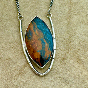 Fire & Ice - Pietersite and Sterling Silver Necklace