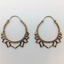 Load image into Gallery viewer, Lotus Hoops - M/Brass