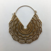 Load image into Gallery viewer, Mandala Hoops - L/Brass