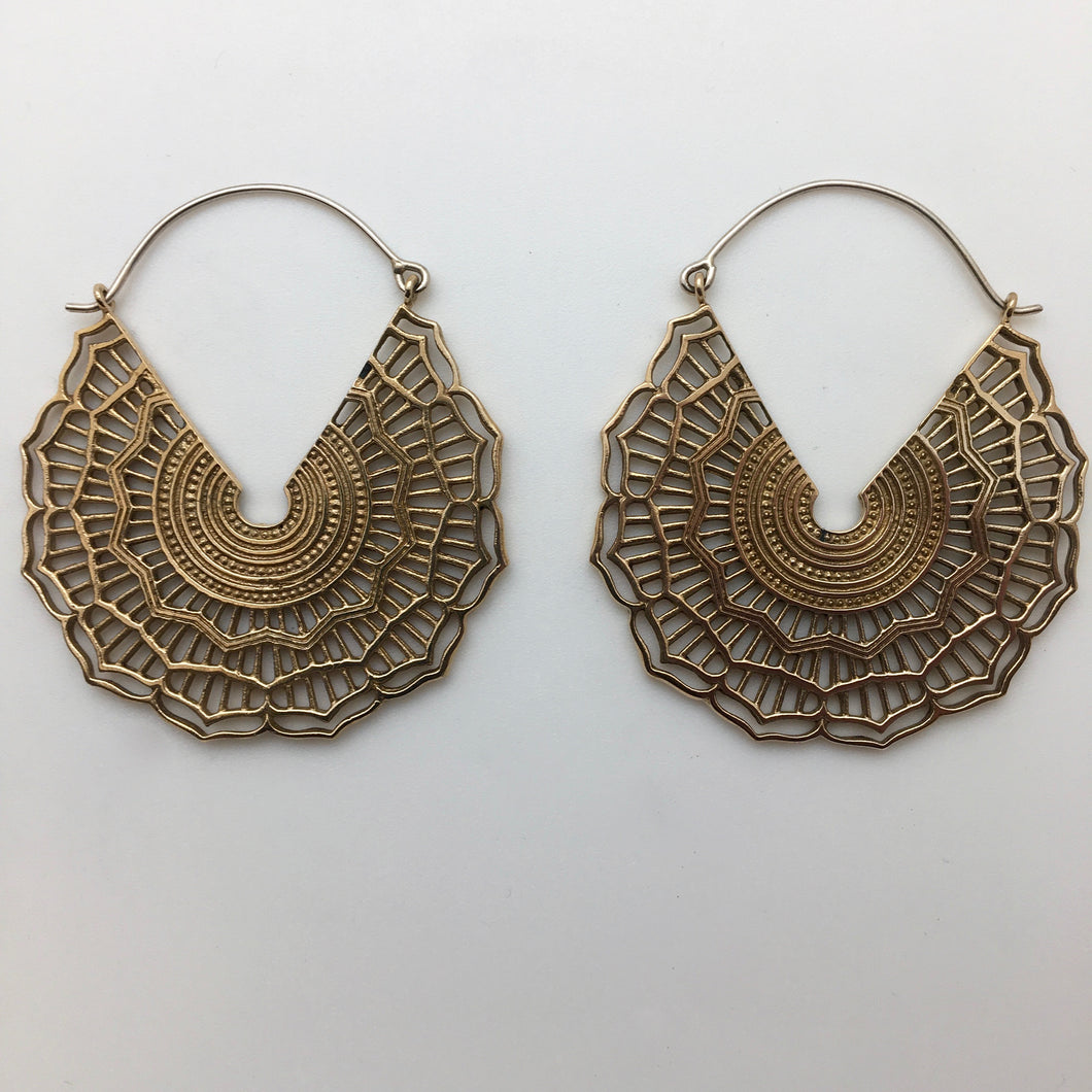 Mandala Hoops - L/Brass